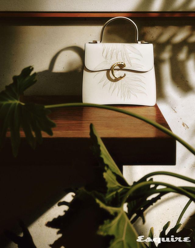 솔트 화이트 송아지 가죽에 정글 모티브 자수를 더한 팬더 C 드 까르띠에 핸들 백 500만원대 까르띠에.