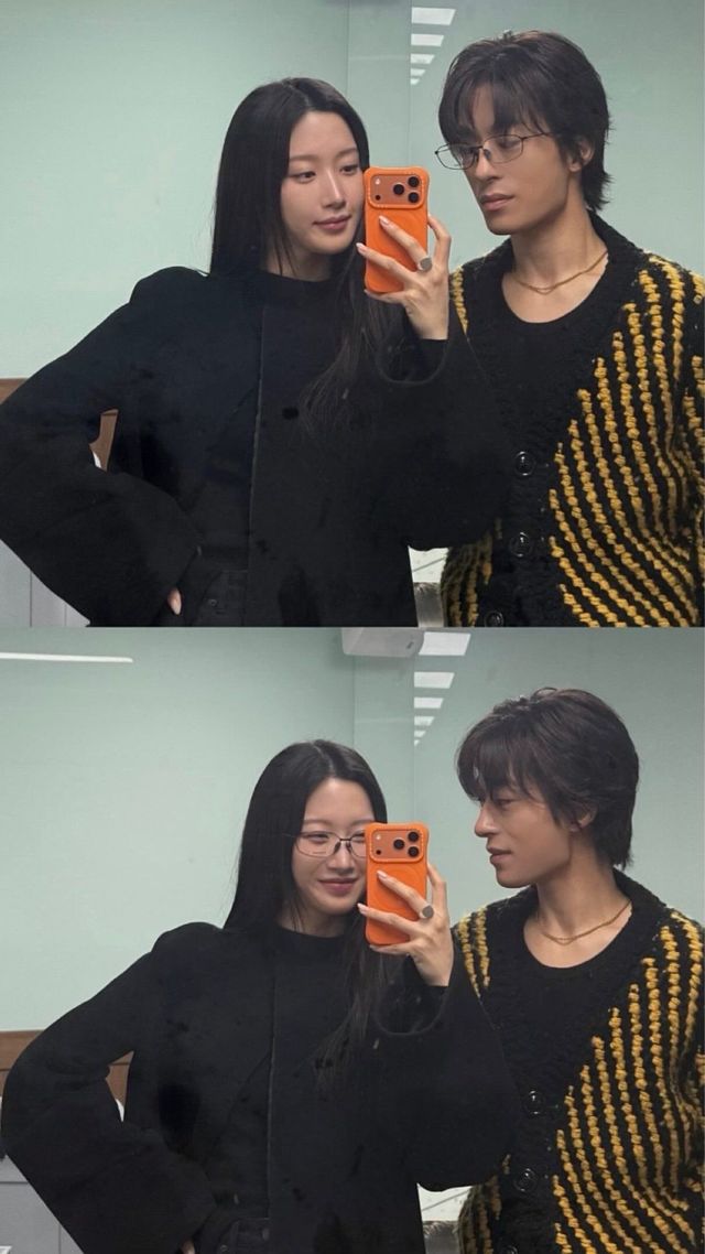발렌시아가 안경으로 스타일링 포인트를 준 구교환 / 이미지 출처: 인스타그램(@namooactors, @m_kayoung).