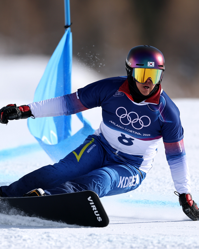 제 25회 밀라노 코르티나 동계올림픽 스노보드 남자 평행대회전 은메달 김상겸/ 이미지 출처: 게티이미지코리아 