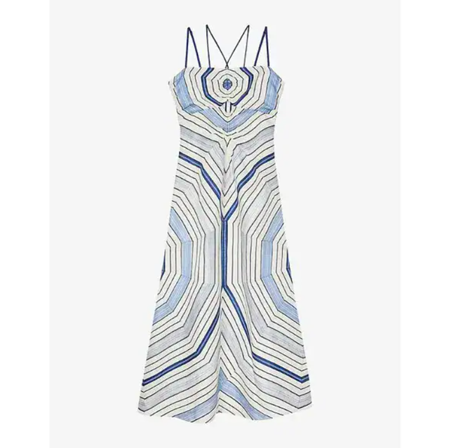 주영의 최종 선택 원피스/ SANDRO Spiral-motif Sleeveless Maxi Dress