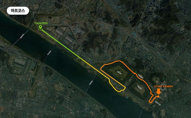 SAFE KOREA 제 17회 대한경제마라톤대회의 하프 코스 지도. | 이미지 출처: 해당 마라톤 대회 홈페이지