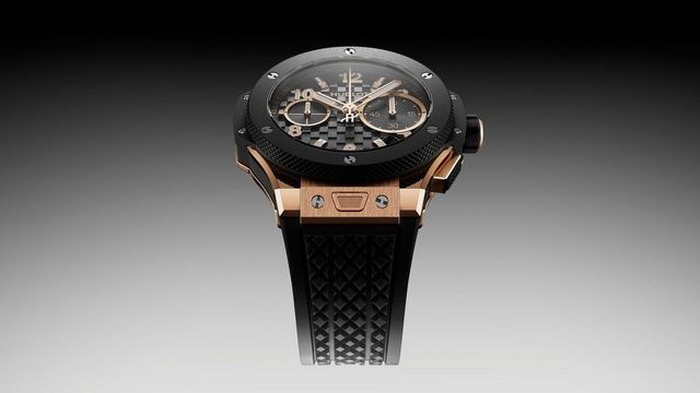 킹 골드 케이스와 블랙 세라믹 베젤의 선명한 대비가 돋보이는 빅뱅 오리지널 유니코 킹 골드 세라믹 / 이미지 출처 : 위블로.