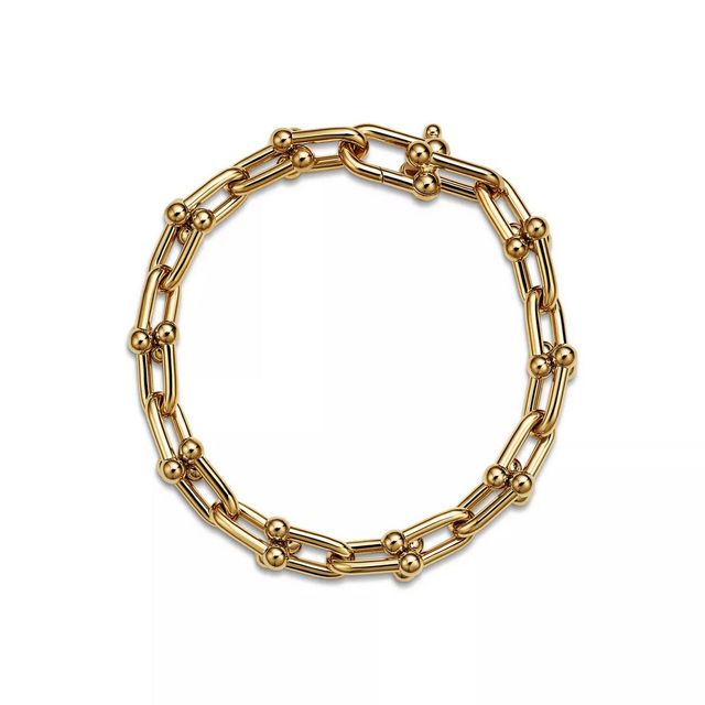 티파니 하드웨어 미디엄 링크 브레이슬릿 옐로우 골드