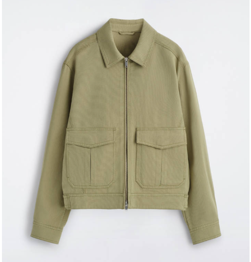 코튼 블렌드 집업 유틸리티 재킷