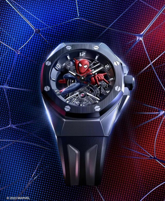 마블과의 협업으로 탄생한 로열 오크 콘셉트 투르비용 스파이더맨 / 이미지 출처 : 오데마 피게