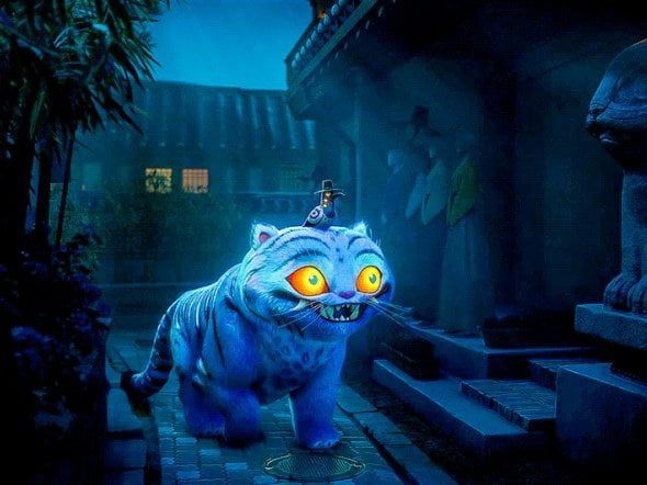 한국의 민화 '작호도'를 모티브로 만들어진 까마귀와 호랑이 캐릭터 / 이미지 출처: 넷플릭스