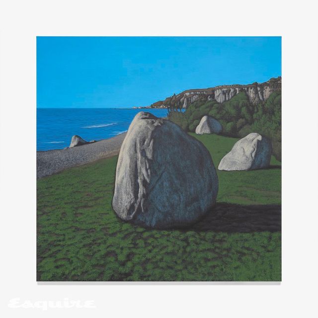 이우성, '해변의 사람들', 2025, 캔버스에 아크릴릭, 아크릴릭 과슈, 130.5 x 130.5cm.