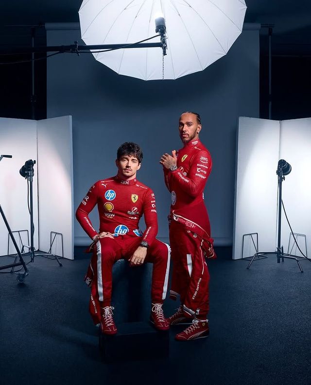루이스 해밀턴, 샤를 르클레르와 함께한 리차드 밀 'RM-01 페라리' 캠페인 촬영 사진 / 이미지 출처: 인스타그램 @richardmille
