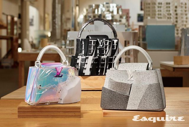 루이 비통과 프랭크 게리가 협업한 핸드백들. 
