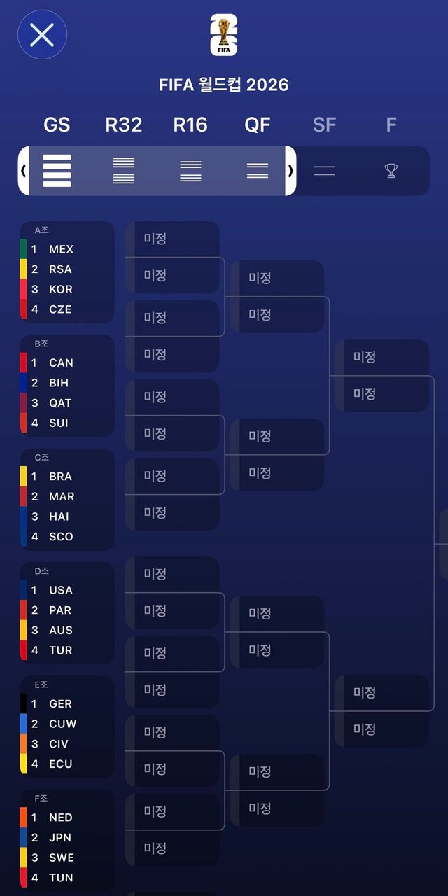 애플 스포츠 월드컵 앱 화면 / 이미지 출처 : 필자 촬영
