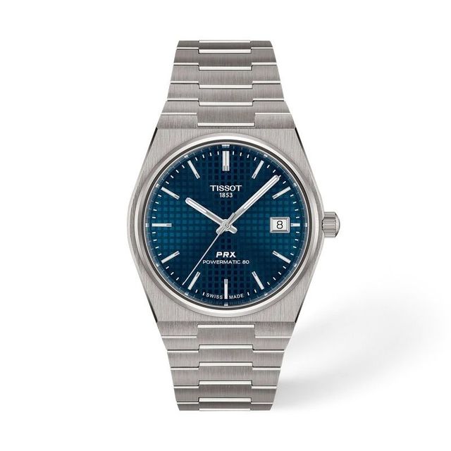 와플 패턴 다이얼과 티타늄 브레이슬릿을 적용한 티쏘 PRX. / 이미지 출처: tissotwatches.com