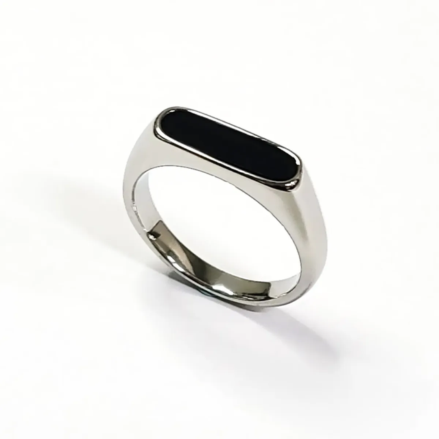 써지컬스틸 오닉스 심플반지