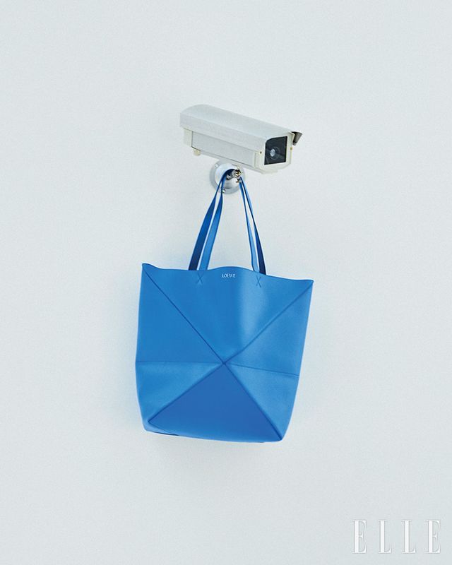 기하학적 셰이프의 퍼즐 폴드 토트백은 Loewe.