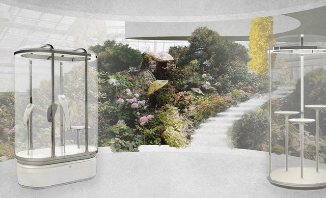 문화적 화합과 전시를 위한 3층의 콘셉추얼 렌더링 이미지.