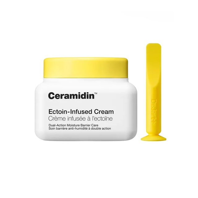 엑토인 1%와 세라마이드 3%가 만나 악건성, 장벽 파괴된 피부에 강력한 보습 막을 형성하는 버터 제형 크림. 닥터자르트 세라마이딘 엑토인 인퓨즈드 크림 50mL 7만원. 