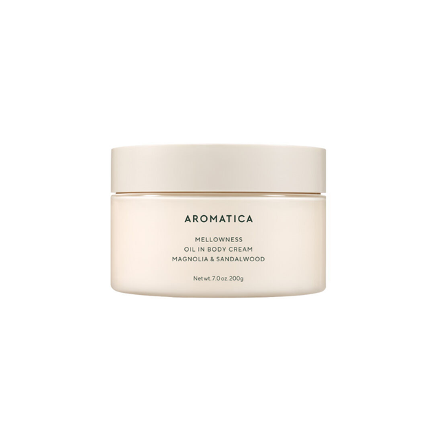  끈적이지 않는 수분 크림에 미세하게 분산된 오일과 엑토인이 매우 건조한 피부 장벽을 회복하는 우디 플로럴 향. 아로마티카 멜로우니스 오일 인 바디크림 매그놀리아 & 샌달우드 200g 3만2천원. 