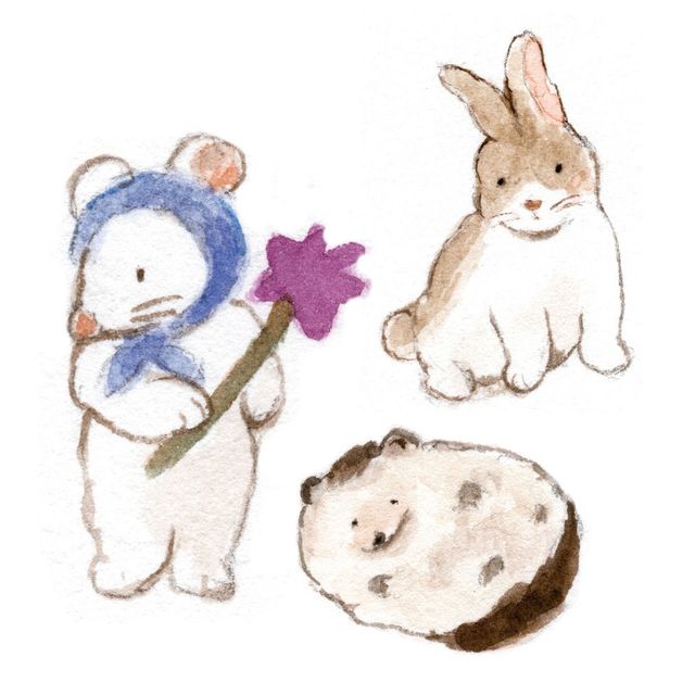 셀린 리가 틈틈이 작업한 동물 일러스트레이션.