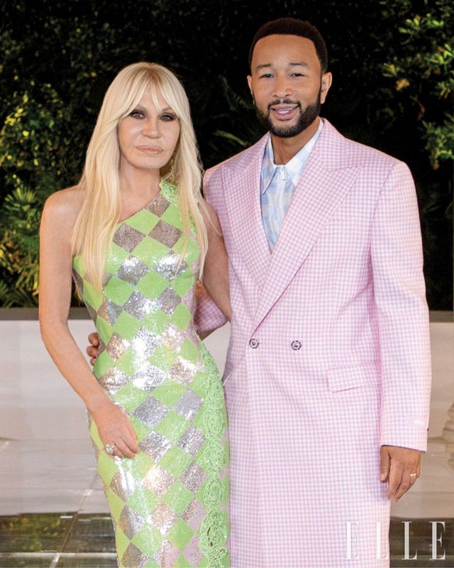 지난 3월, 팔라초 베르사체 마카오의 오프닝 세레모니를 위해 참석한 도나텔라 베르사체와 존 레전드. 