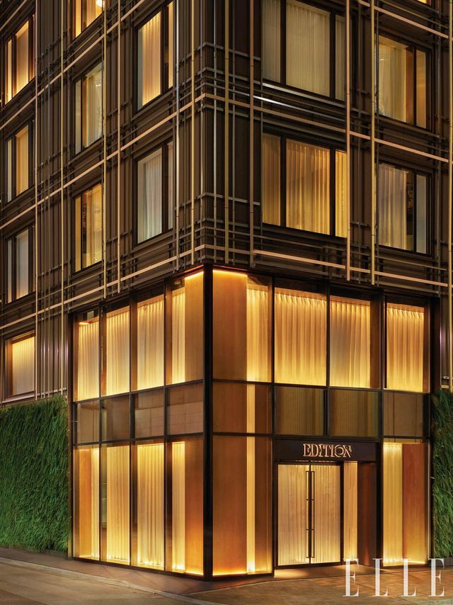 직조’에서 영감받은 도쿄 에디션 긴자의 외관. 