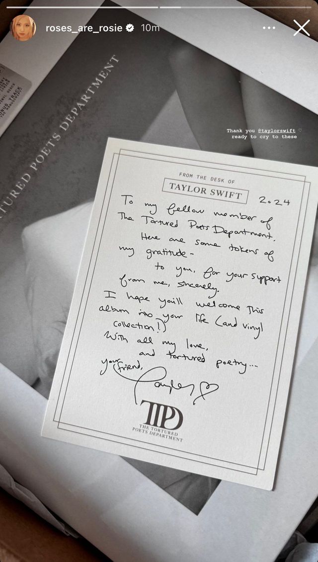 블랙핑크 로제가 테일러 스위프트에게 받은 선물