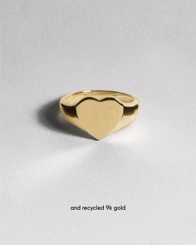 하트 모양 시그넷 링.