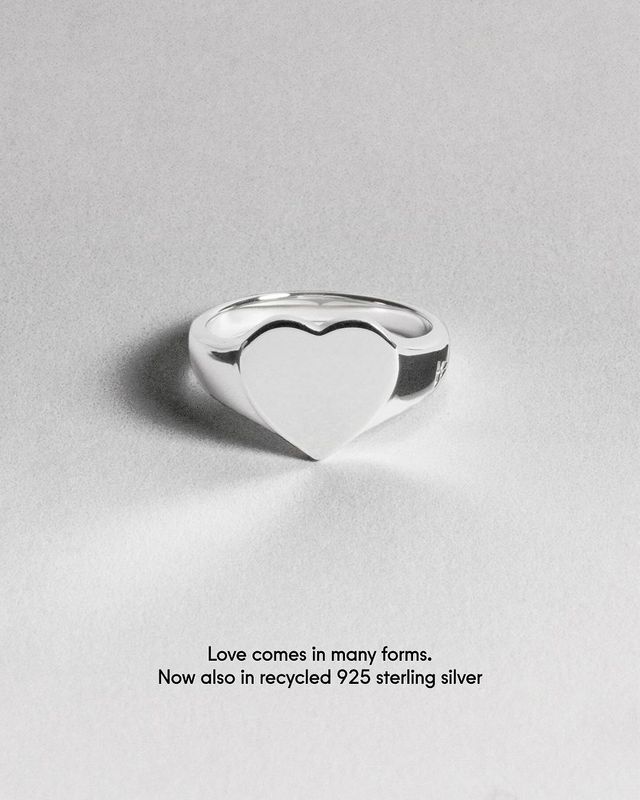 하트 모양 시그넷 링.