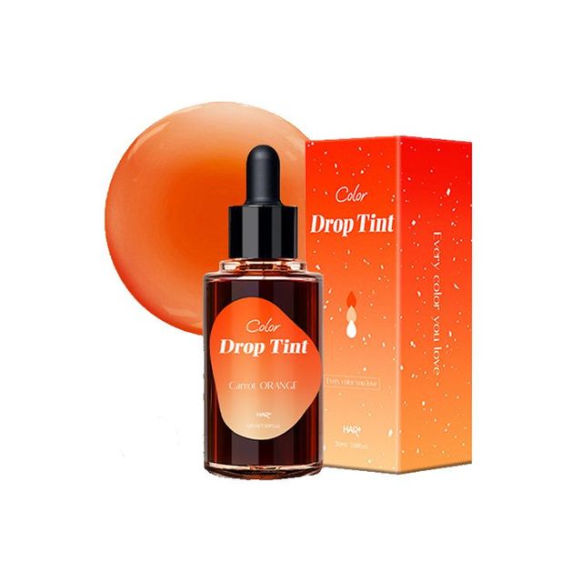헤어플러스 컬러 드롭 틴트 캐롯 오렌지 - 색소 농도 높은 젤이라 물이나 트리트먼트에 희석해 쓰면 탈색모를 즉시 강렬한 오렌지로 바꾼다. 