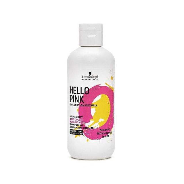 슈바츠코프 헬로 핑크 샴푸 - 한 번 사용해도 강하게 발색되며 탈색모는 비비드 핑크로, 파랑이 퇴색돼 초록이 된 모발은 애시 톤으로 바꿔준다. 310mL 1만4천900원. 