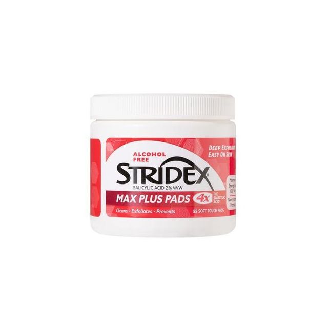 스트라이덱스 맥스플러스 패드: BHA, 즉 살리실산을 물로 씻어내는 화장품 최고 농도인 2% 함유해 강력하게 여드름 피부의 과각질, 피지를 줄이고 여드름균 번식을 막는다. 55매 1만2천9백원.