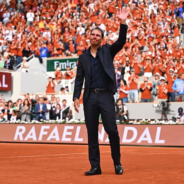 2024년 은퇴식 당시, 롤랑가로스의 클레이코트 위에 선 라파엘 나달.