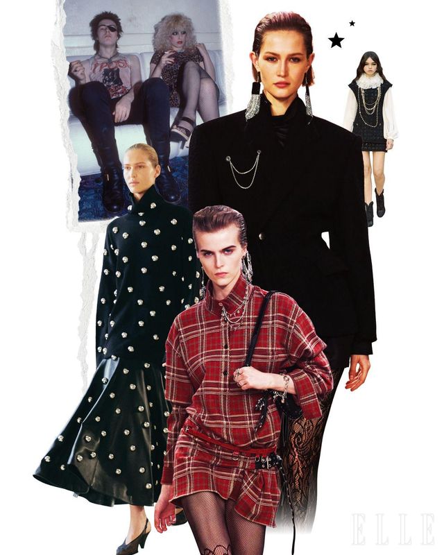 (왼쪽상단) 펑크 문화의 레전드로 불리는 섹스 피스톨스의 베이시스트 시드 비셔스. (왼쪽부터 시계방향으로) ALTUZARRA. ISABEL MARANT. CHANEL. ISABEL MARANT.