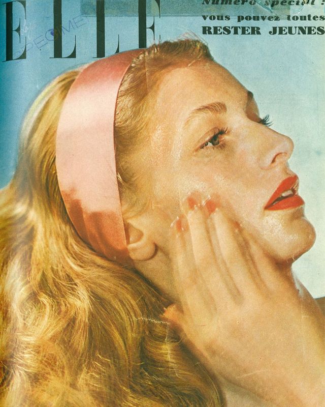  “우리 모두는 젊음을 유지할 수 있어요(Vous pouvez toutes rester jeunes).” 장 슈발리에 (Jean Chevalier)가 촬영한 1948년 5월 2일 〈엘르〉 프랑스 119호 표지. 