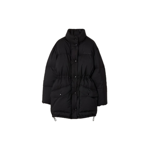 테크니컬 퐁제 다운 롱 재킷