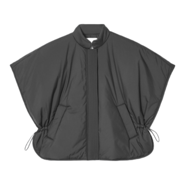 크롭 패딩 하이브리드 그레이 베스트