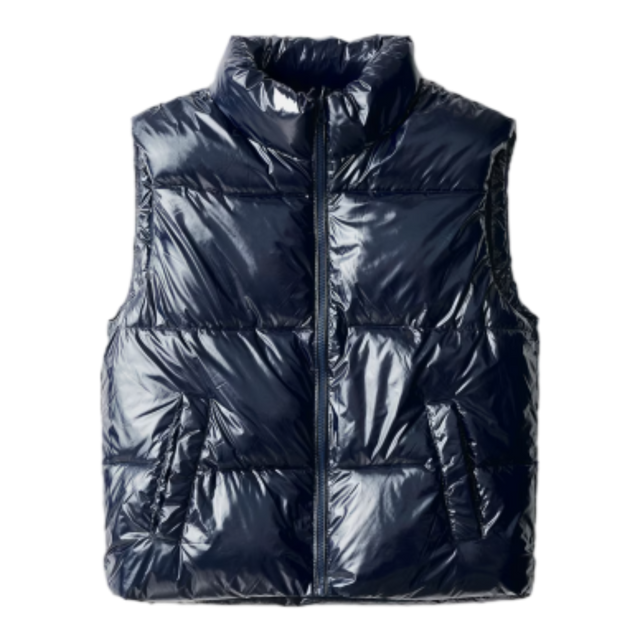 네이비 유광 패딩 조끼