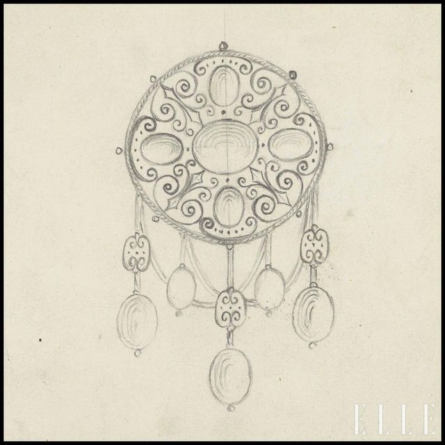 1865년작 브로치 드로잉. 