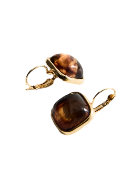 사각 레진 이어링