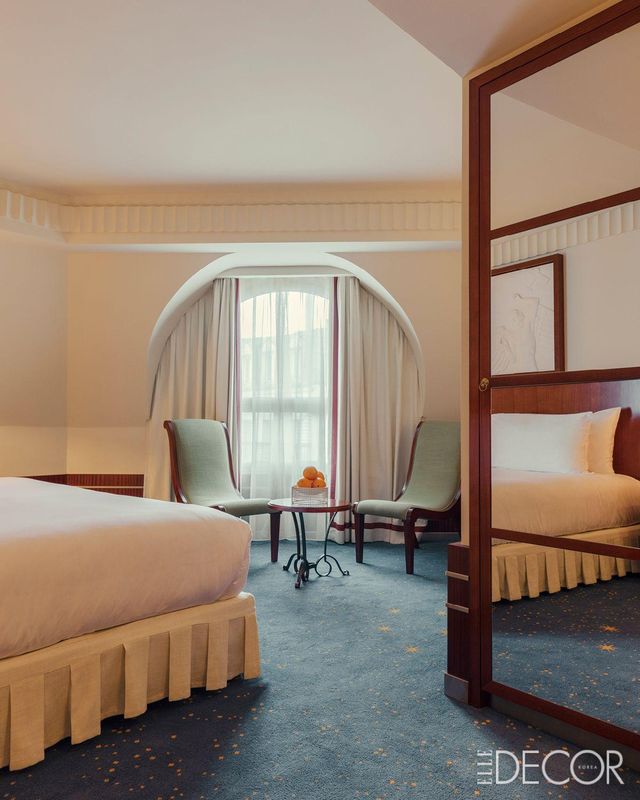 파리의 오텔 데 그랑 부아야죄르(Hôtel des Grands Voyageurs) 베드룸.