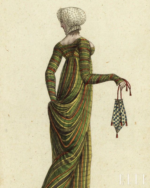 1800년대 ‘레티큘’을 든 여인.