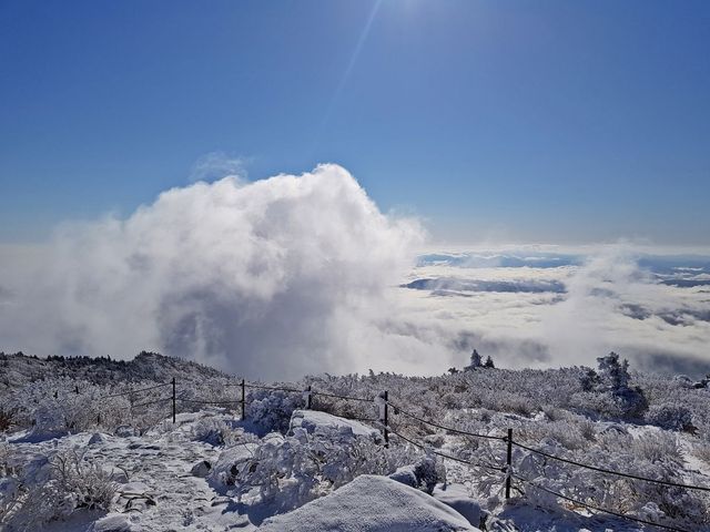 설악산 등산 중 만난 상고대