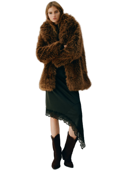 스웨이드 미디 카우보이 부츠