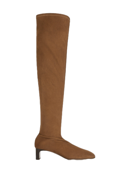 스웨이드 오버 니 부츠