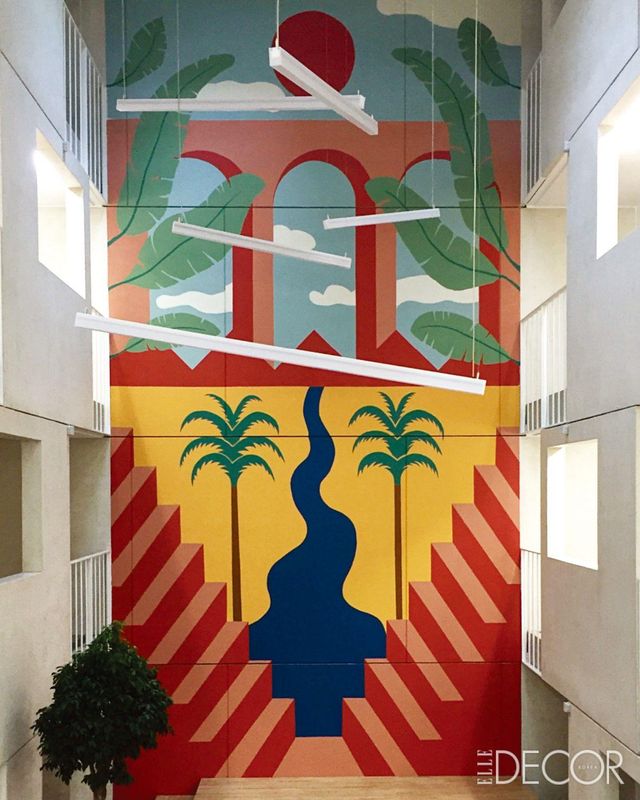  스위스 로잔의 높이 10m 벽에 그린 벽화. 