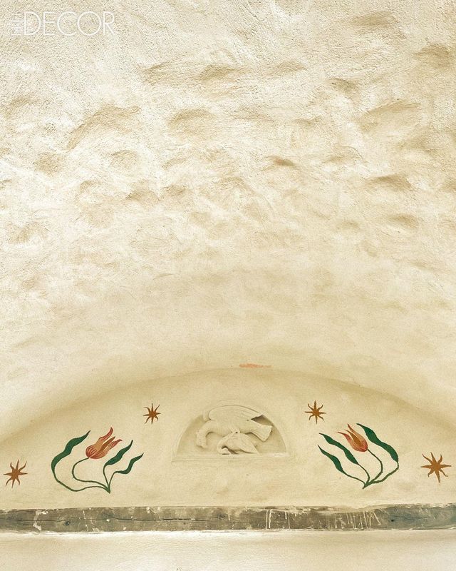 그리스의 미코노스 섬에 있는 레스토랑을 위한 벽화의 일부. 