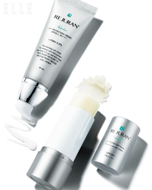 리쥬란 힐러 UV 프로텍션 크림 SPF 50⁺/PA⁺⁺⁺, 3만4천5백원. 리쥬란 힐러 UV 프로텍션 밤 SPF 50⁺/PA⁺⁺⁺⁺, 3만4천9백원, 모두 Rejuran.