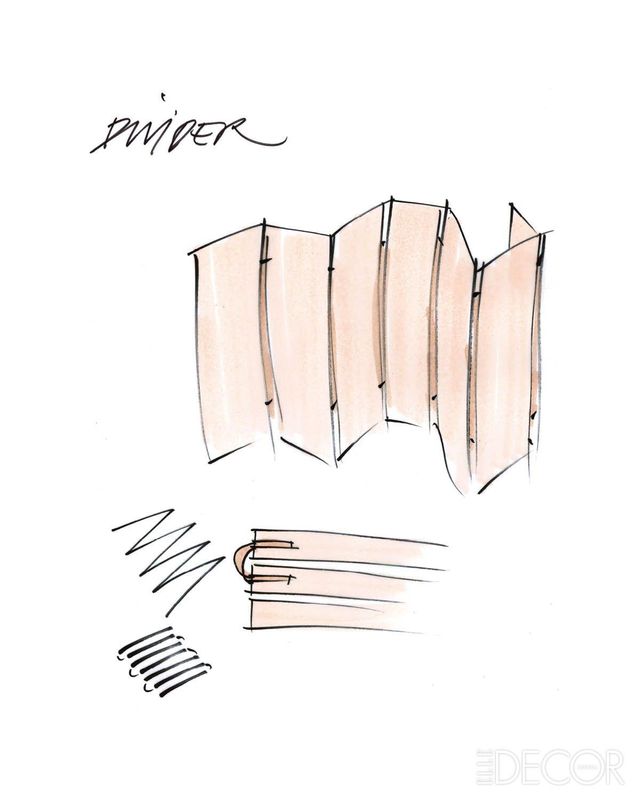 2018년 핀란드 브랜드 니카리(Nikari)를 위해 디자인한 파티션 ‘세파랏(Separat)’ 스케치.