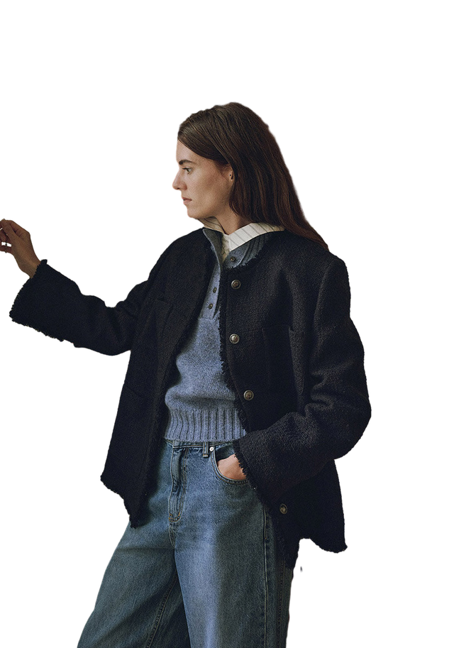 Oversized tweed jacket SW5SJ102_3color