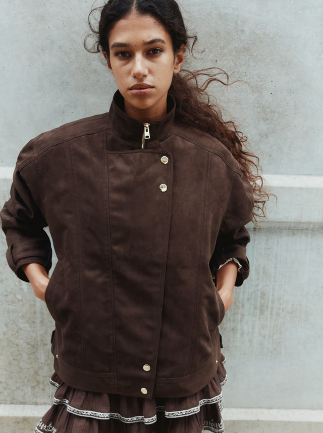 오버사이즈 바이커 재킷