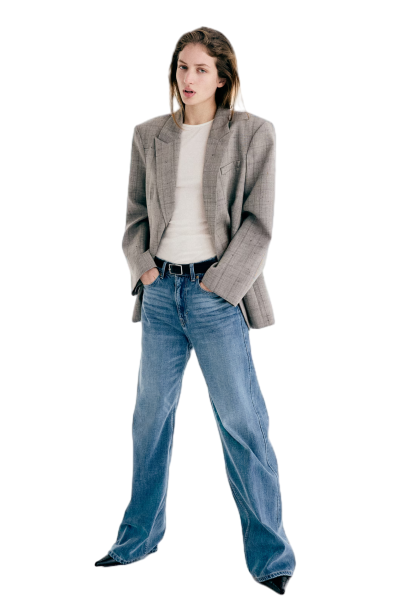 하이웨이스트 와이드 진