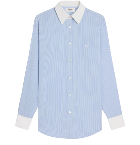 Romy in striped silk shirt